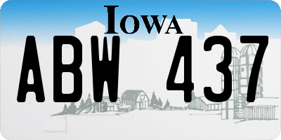 IA license plate ABW437