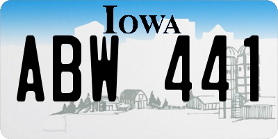 IA license plate ABW441