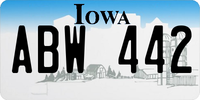 IA license plate ABW442