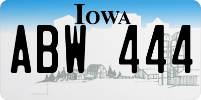 IA license plate ABW444