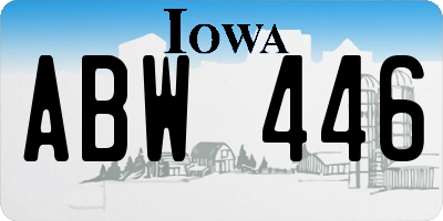 IA license plate ABW446