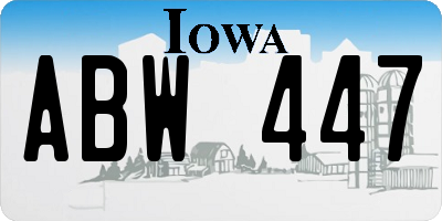 IA license plate ABW447