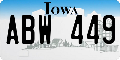 IA license plate ABW449