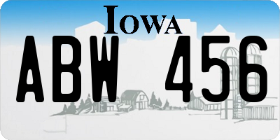 IA license plate ABW456