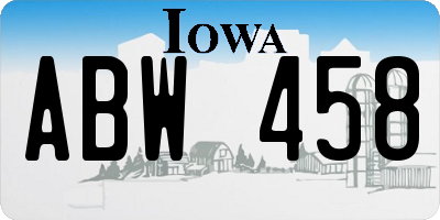 IA license plate ABW458