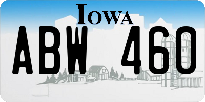 IA license plate ABW460