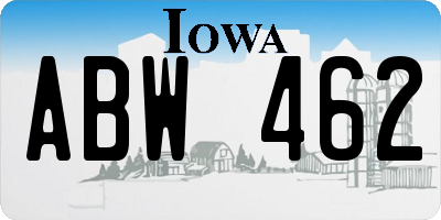 IA license plate ABW462