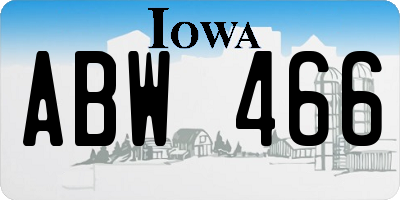 IA license plate ABW466