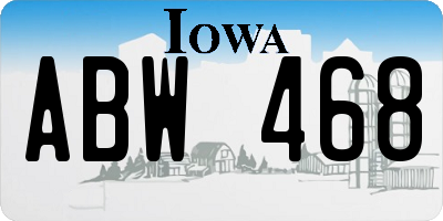 IA license plate ABW468