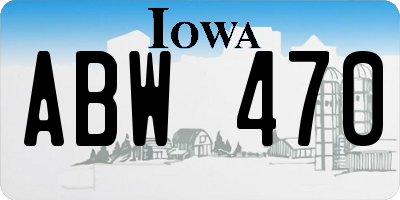 IA license plate ABW470