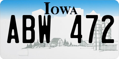 IA license plate ABW472