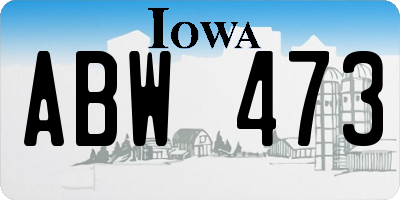 IA license plate ABW473