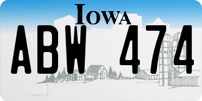 IA license plate ABW474