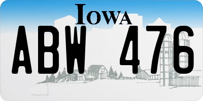 IA license plate ABW476
