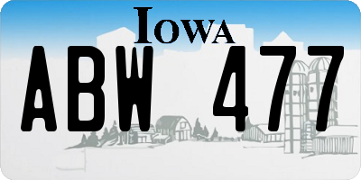 IA license plate ABW477