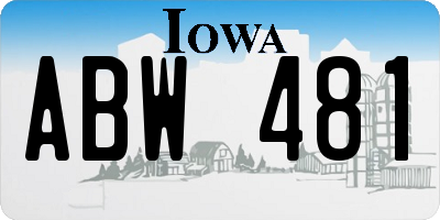 IA license plate ABW481