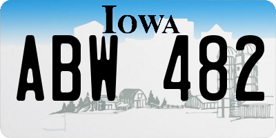 IA license plate ABW482