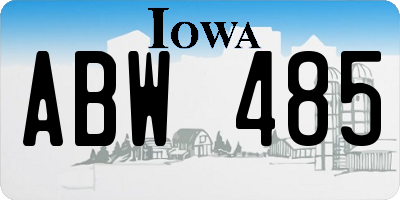 IA license plate ABW485