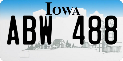 IA license plate ABW488