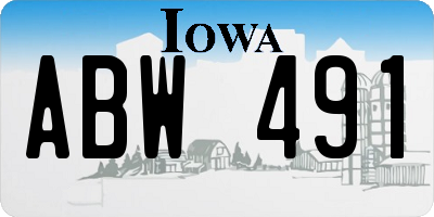 IA license plate ABW491