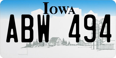 IA license plate ABW494