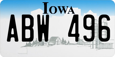 IA license plate ABW496