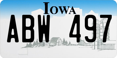 IA license plate ABW497