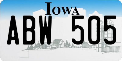 IA license plate ABW505