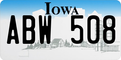 IA license plate ABW508