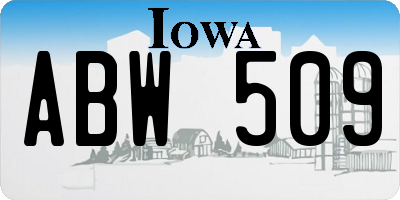 IA license plate ABW509