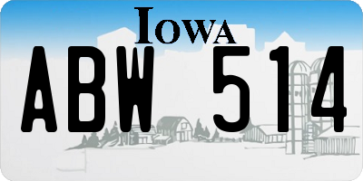 IA license plate ABW514