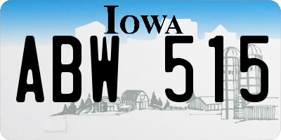 IA license plate ABW515