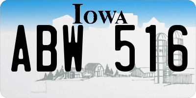 IA license plate ABW516