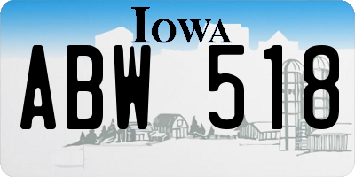 IA license plate ABW518