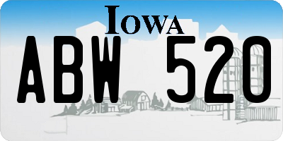 IA license plate ABW520