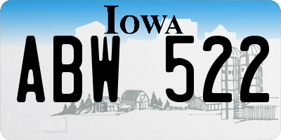 IA license plate ABW522