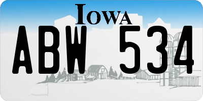 IA license plate ABW534