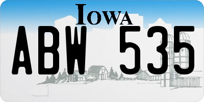 IA license plate ABW535