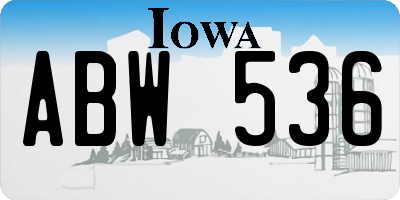 IA license plate ABW536