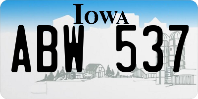 IA license plate ABW537