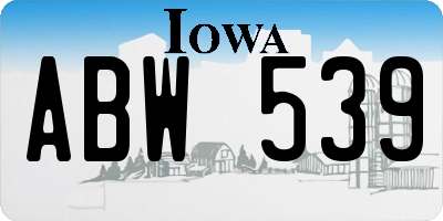 IA license plate ABW539