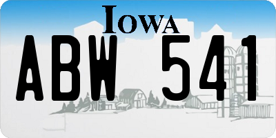 IA license plate ABW541