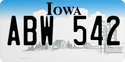 IA license plate ABW542