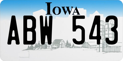 IA license plate ABW543