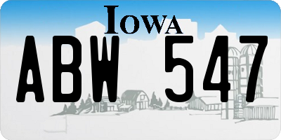 IA license plate ABW547