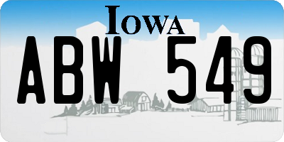 IA license plate ABW549