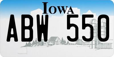 IA license plate ABW550