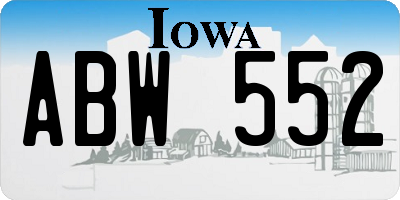IA license plate ABW552