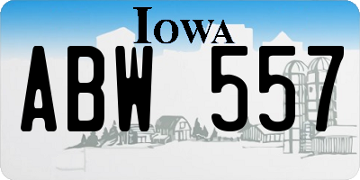 IA license plate ABW557