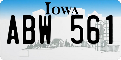 IA license plate ABW561